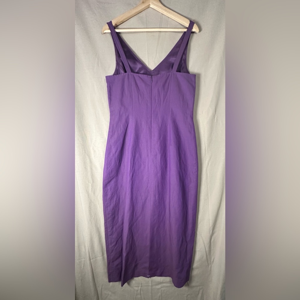 Ann Taylor Sleeveless Purple Linen Long Maxi Dress 12 New with Tags V-neck - Picture 14 of 15